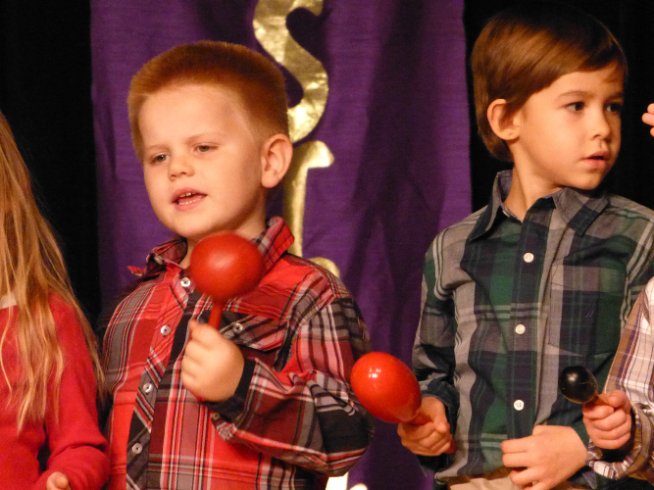 Jacob plays the maracas